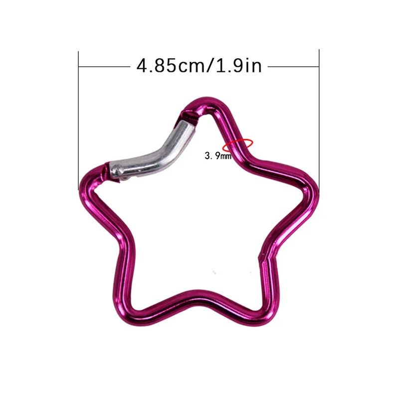 Star Shaped Aluminum Carabiner Keychain for Outdoor Adventures - silverfoxgoods